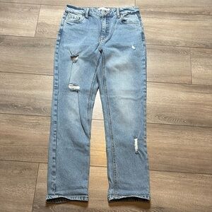 My style high waisted straight leg jeans